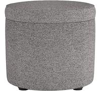 LWJSOCP Taburete otomano Redondo con Espacio de Almacenamiento, reposapiés Que Ahorra Espacio para Sala de Estar, Dormitorio y Pasillo, 32x32x30cm (13x13x12 Pulgadas) - Banco para Zapatos y reposapi