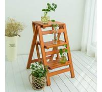 LWJSOCP Taburete Plegable de Madera de 3 escalones, Multifuncional, con Soporte para Plantas, Colorido y Flexible, Estable y Elegante, para Uso doméstico.