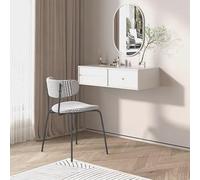 LWJSOCP Tocador Flotante de Pared para Maquillaje, tocador esquinero Blanco con Espacio de Almacenamiento, Ideal para baño y vestidor (80 cm)