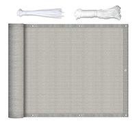 LWJSOCP Toldo de Sombra Transpirable de HDPE de 1x7 m para balcón, Color Gris Claro, con Cables y Bridas Crear privacidad en Patios y Jardines.