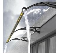 LWJSOCP Toldo Impermeable para Puerta, Patio y Ventana, con Panel de Techo de policarbonato y Soporte de Aluminio, Resistente a los Golpes y silencioso (80x160cm).