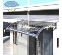 LWJSOCP Toldo para Puerta Exterior con canaleta Grande, Aluminio y policarbonato, para Garaje, balcón, Ventana, hogar, A03, 60x240cm, Resistente a la Intemperie, protección