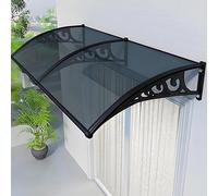 LWJSOCP Toldo para Ventana/Puerta - Protección UV del 88%, silencioso, de Tablero de policarbonato, Soporte de Aluminio, Refugio contra la Lluvia, Transparente, Gris Oscuro/marrón/Azul, 80x140cm (32