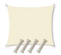 LWJSOCP Toldo Rectangular Beige de 3x6 m, Impermeable, con protección UV jardín, Patio, terraza y área de Piscina. Incluye Cuerda para una fácil instalación.