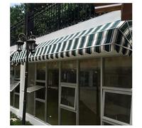 LWJSOCP Toldo retráctil Manual francés, Cubierta Plegable Parasol Impermeable y Resistente a la Lluvia, toldo Exterior para balcón, jardín o Porche (Rayas Verdes, 150x60x60cm)