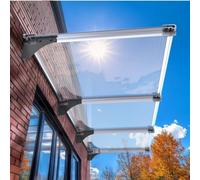 LWJSOCP Toldo Transparente de policarbonato para Puerta de 100x400 cm - Toldo con protección UV para Entrada y Techo - Diseño Elegante en Arco - Refugio Exterior para el hogar