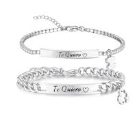 Lwkeay Pulseras para Parejas，Pulsera Te Quiero Regalo aniversario Pareja