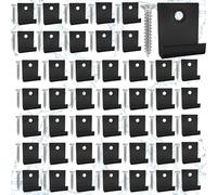 LWLWA 50 clips de montaje para tablones de WPC de acero inoxidable, 8 mm, para tablones de madera de WPC, color negro, con 50 tornillos M4, para casa, jardín, terraza