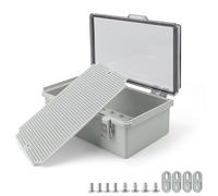 LWLWA Caja Estanca IP66, Caja Electrica Exterior Hebilla Acero Inoxidable, ABS Integrado Caja Conexiones, con Accesorios Montaje Pared para Proteger Regleta Suministrada (260x160x100 mm)