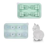 LWLWA Cubitera de silicona para cubitos de hielo, 4 compartimentos, con tapa, color verde