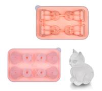 LWLWA Cubiteras para Hielo, Cubitera con Tapa de 4 Cavidades, Rosa