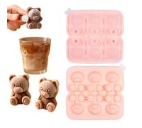 LWLWA Cubiteras para Hielo, Cubitera con Tapa de 6 Cavidades, Rosa