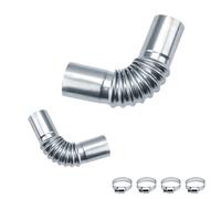 LWLWA Manguera Escape 2 Piezas, Ajustable Conectores Codo Escape, 25 mm Conector Tubo Escape Calentador, con 4 Abrazaderas, para Calentadores Piezas Automóviles