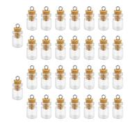 LWLWA Tarritos de Cristal Pequeños con Tapa 30 Piezas, Mini Botellas con Corcho, 0.8 ml Botella Cristal Irrompible, para Colgantes Collar DIY, Botellas Perfume, Botellas Mensajes