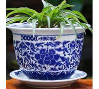 LWLYLCHBM Flower Pots Outdoor Large Outdoor planters Flower Pots Outdoor Flower Pots Ceramic Pot Medium Planter Head Flower Pots for Indoor Plants Blue Ceramic Flower Pot Blue Ceramic Planter-B||29CM
