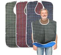 LWMLWM Baberos Lavables para Adultos, Baberos Reutilizables para Adultos para Hombres, Mujeres, Baberos Impermeables para Adultos, Ancianos Discapacitados (3, Azul, Rojo, Verde)