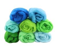 LWMLWM Lana de Fieltro, 80 g de 8 Colores, Kit de Lana Roving, Accesorios de Fieltro de Aguja Para Principiantes, Manualidades