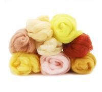 LWMLWM Lana de fieltro, 80 g de lana de fieltro de 8 colores, lana roving, accesorios de fieltro de aguja, kit de lana de fieltro de aguja, juego de lana de fieltro, para principiantes, manualidades