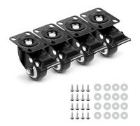 LWMTT 4 Piezas Ruedas para Muebles 40mm Ruedas con 4 Freno Ruedas Giratorias Carga de 200KG Ruedas para Muebles Pesados con Tornillos y Arandelas para Muebles, Transporte, Mesas, Gabinetes