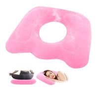 LWMTT Cojín Ortopédico Inflable, Cojín de Asiento de Hemorroides, Cojín Coxis Inflable para Escritorio Silla Ruedas Asiento Coche, Almohada Viscoelástica Ergonómico, Alivio Cóccix y Ciática (Rosa)