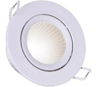 LwsCUiH Downlight de aluminio ajustable de ángulo resistente Luz de techo empotrada comercial Ahorro de energía Oficina Downlight giratorio redondo Dormitorio Sala de estar Downlights(Warm light,7W)