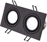 LwsCUiH Foco empotrable LED de doble cabezal negro resistente y sencillo, foco empotrable cuadrado, tienda de ropa, restaurante, iluminación de techo, luminaria de pasillo(White light,40W)