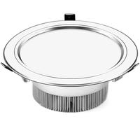 LwsCUiH Robusto Super brillante 12/15/18/24W LED redondo empotrado techo Panel plano abajo luz Ultra delgado LED Downlight aluminio(White Light,12w)