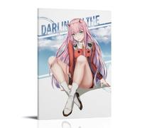 LWSCYMX Darling in The Franxx - Póster de anime clásico de anime para pared, pintura decorativa para dormitorio, 60 x 90 cm, estilo marco