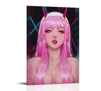 LWSCYMX Darling in The Franxx - Póster de anime clásico de anime para pared, pintura decorativa para dormitorio, 60 x 90 cm, estilo marco