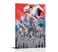LWSCYMX Darling in The Franxx - Póster de anime clásico de anime para pared, pintura decorativa para dormitorio, 50 x 75 cm, estilo marco