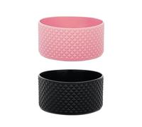 Lwtsrp 2pcs Funda Protectora de Silicona Para Stanley Cup, Cubierta Protectora para Base de Botella de Agua para Stanley Quencher 12-24oz y Vasos Regulares (Negro/Rosa)