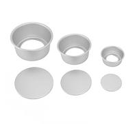 Lwuey 3 Piezas Molde Tarta Desmontable - 10/16/20cm Circular Molde Bizcocho Horno con Revestimiento Antiadherente para Pastel Brownie Milenario