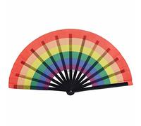 Lwuey Abanico Arco Iris, Plegables Abanicos de Mano Orgullo Gay Colorido Portátil Robusto y Ligero Herramienta Enfriamiento para Halloween Cumpleaños Aniversarios Espectáculo Asistiendo a Desfiles