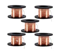 Lwuey Alambre Esmaltado de Cobre 0.1mm, 5 Bobinas Hilo Superfino Rodillos 12m Imán Reparación Longitud Cable Magnético Metros Motor Joyeria Lacado Rollo Manualidades Altavoz Fines Conexión Soldadura