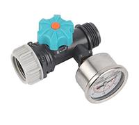 Lwuey Controlador de Riego Jardín Invernadero, Presión Agua Válvula Sistema Plomería Reguladora Ajustable G3/4 Pulgadas con Manómetro Césped Patio Al Aire Libre Reductor Accesorios Visualizado