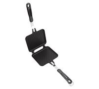 Lwuey Doble Cara Sandwicheras, 15cm Aluminio Máquina Caliente Parrilla Sartén Hogar Antiadherente Mango Cuadrada Asas Panqueques Casera Gofrera Tostadora Tortilla Desayuno Acampar Aire Libre Calor