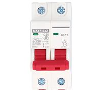 Lwuey Interruptor Automático DC MCB, Miniatura Corriente Continua 1000V DZ47-63Z 6KA Magnetotermico 20A C20 2Polos Disyuntor Circuito Fotovoltaico Solar Rearmable Seguridad Aislador Bajo Voltaje