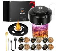 Lwuey Kit Ahumador de Whisky Eléctrico con 6 Sabores de Virutas de Madera | Ahumador de Cócteles Automático y Eléctrico para Preparar Old Fashioned Perfecto en Casa Gran Detalle para Amantes Buen Bar