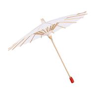 Lwuey Mini Paraguas de Papel Blanco de 20 cm (Diámetro Abierto) - Sombrilla Decorativa de Estilo Oriental para Artesanías, Danza y Decoración de Bodas