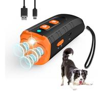 Lwuey Perro antiladridos - 2 Modos de Control ultrasónico de ladridos para Perros, Potente y a Gran Distancia, con LED para Perros pequeños y Grandes, Interior y Exterior