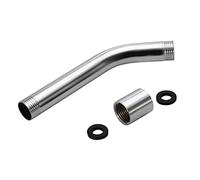 Lwuey Tubo de Extensión Ducha Acero Inoxidable, Alargadera G1/2 Brazo Alcachofa Prolongador Recto Mural Altura Cromado Conexión Estándar Montado Pared Accesorio Baño Lluvia Elevada Cabezal Tubería