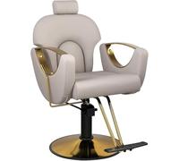 LWWT - Silla Giratoria 360° Profesional con Base Fija, Reposapiés y Altura Ajustable para Peluquerías, Salones de Belleza, Tatuajes y Masajes (Gris)