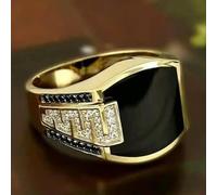 LWXLP Anillo de sello turco hecho a mano para hombre, anillo Punk de fiesta de circón verde con incrustaciones de patrón tallado en Color plateado Vintage