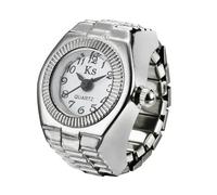 LWXLP Reloj de Dedo Punk Vintage, Mini Relojes de aleación con Correa elástica, Anillos de Pareja, Reloj de joyería, Reloj de Cuarzo Romano Retro, Anillos para Mujeres y Hombres