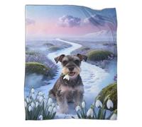 LWXWHR Manta Polar Schnauzer Miniatura, Muy Suave Y Acolchada Manta Tundra para Sofá, Cama Y Viajes Niñas, Niños, Adultos, 80x90inch(200x230cm)