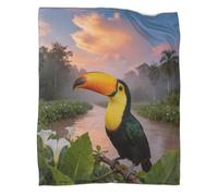 LWXWHR Manta Polar Tucán, Muy Suave Y Acolchada Manta Río Tropical para Sofá, Cama Y Viajes Regalo Diferente para Adultos, Niños Y Niñas, 80x90inch(200x230cm)