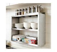 LXBAMKEA 1/2 / 3 Niveles Estantes De Acero Inoxidable, Montaje En Pared Uso Comercial Estantes Flotantes, Cocina Garaje Restaurante Baño Exhibición Estantería De Almacenamiento(100x30x68cm)