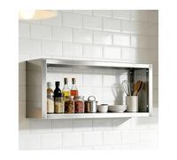 LXBAMKEA 1/2 / 3 Niveles Estantes De Acero Inoxidable, Montaje En Pared Uso Comercial Estantes Flotantes, Cocina Garaje Restaurante Baño Exhibición Estantería De Almacenamiento(60x30x40cm)