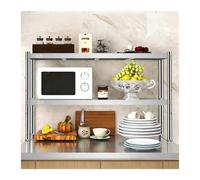 LXBAMKEA Estante De Acero Inoxidable De 1/2/3 Niveles, Estante Superior De Acero Inoxidable para Mesas Preparación Cocina, Mesa Comercial Ajustable para Restaurantes Bares Garajes(100x30x60cm)