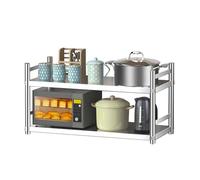 LXBAMKEA Estantería De Acero Inoxidable De 2 O 3 Niveles, Estantes De Pared para Cocina, Estantes Flotantes Comerciales para Garaje Despensa Armario Restaurante Baño(90x35x55cm)